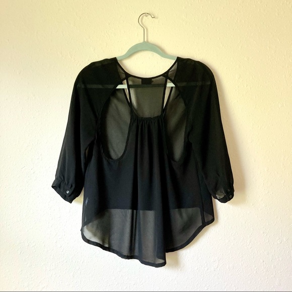 Sparkle & Fade Chiffon High Low Blouse - Picture 2 of 5
